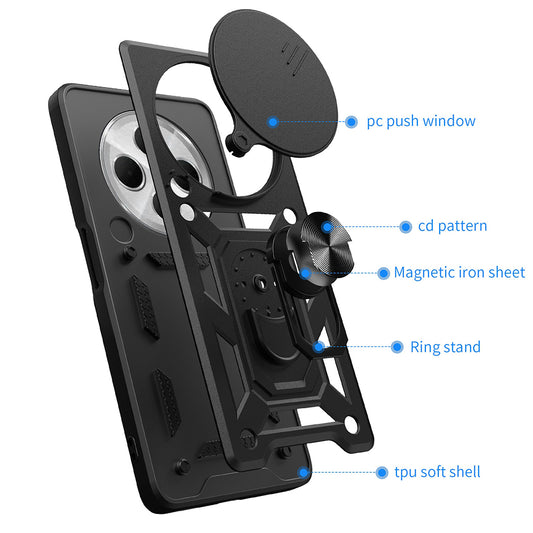 Custodia per Xiaomi Poco C75 / Redmi 14C, Techsuit, CamShield, Nera