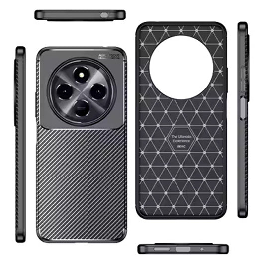 Custodia per Xiaomi Poco C75 / Redmi 14C, Techsuit, CarbonFiber, Nera