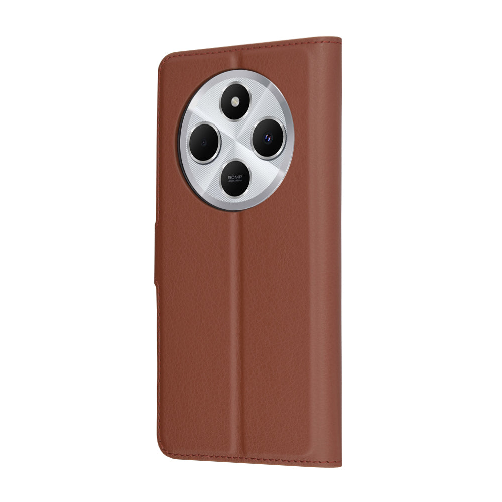 Custodia per Xiaomi Poco C75 / Redmi 14C, Techsuit, Leather Folio, Marrone
