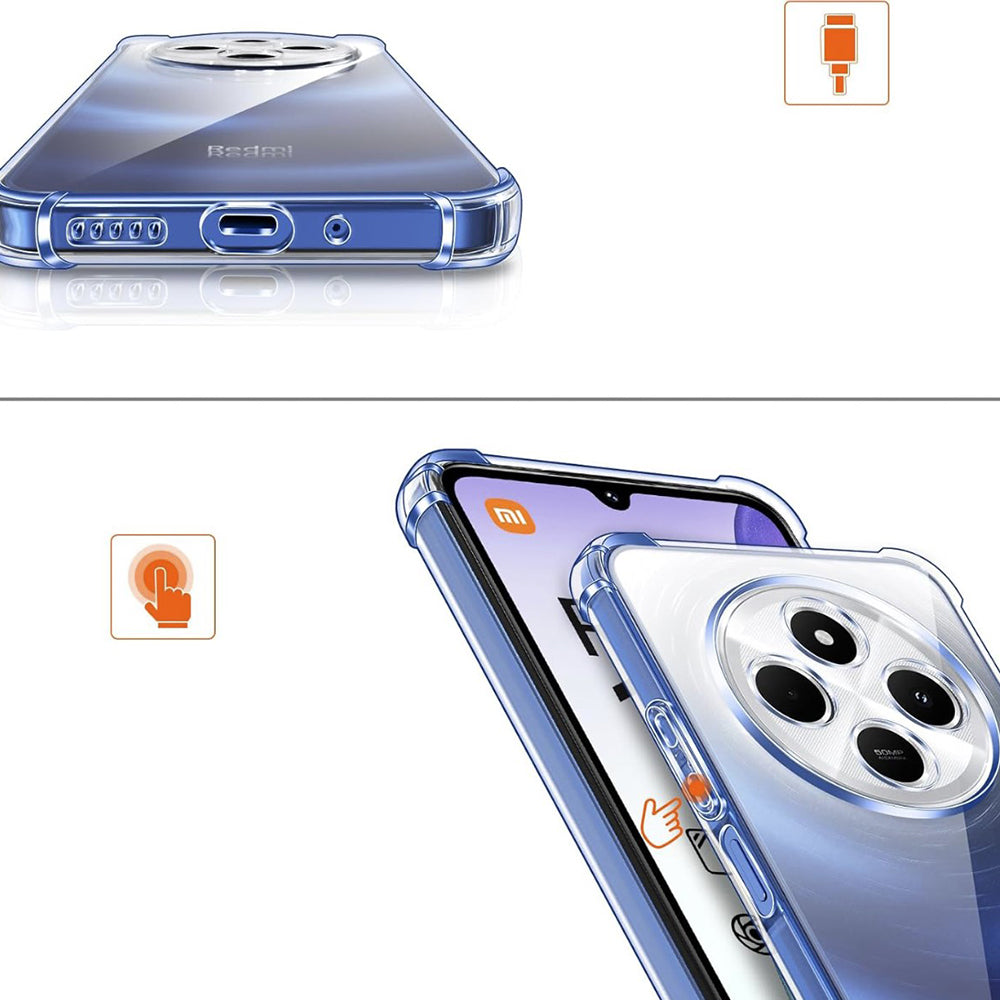 Custodia per Xiaomi Poco C75 / Redmi 14C, Techsuit, Shockproof Clear, Trasparente