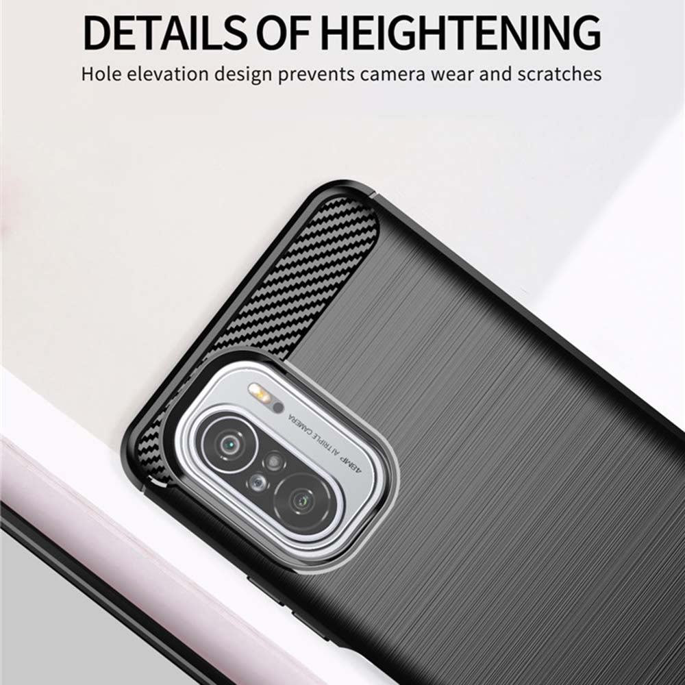 Custodia per Xiaomi Poco F3 / Mi 11i, Techsuit, Carbonio, Nera
