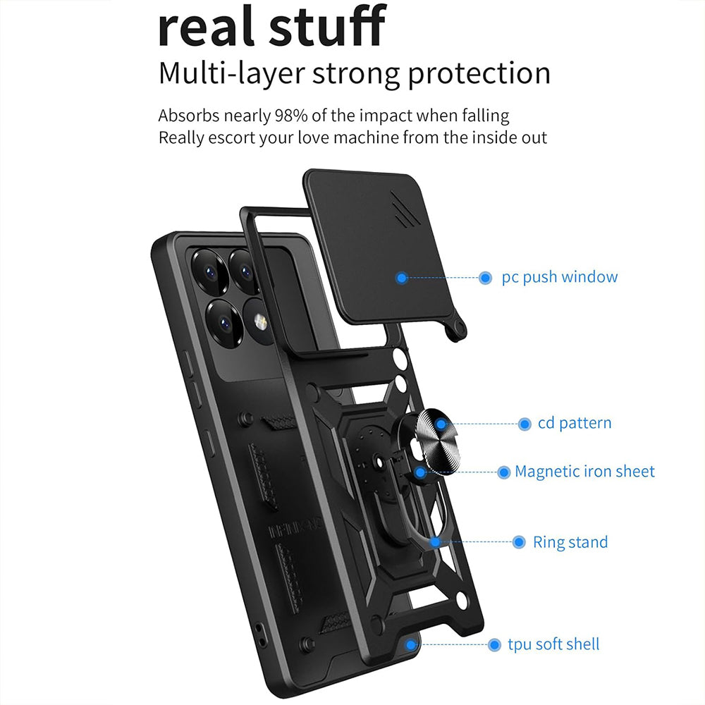 Custodia per Xiaomi Poco F6 Pro, Techsuit, CamShield, Verde