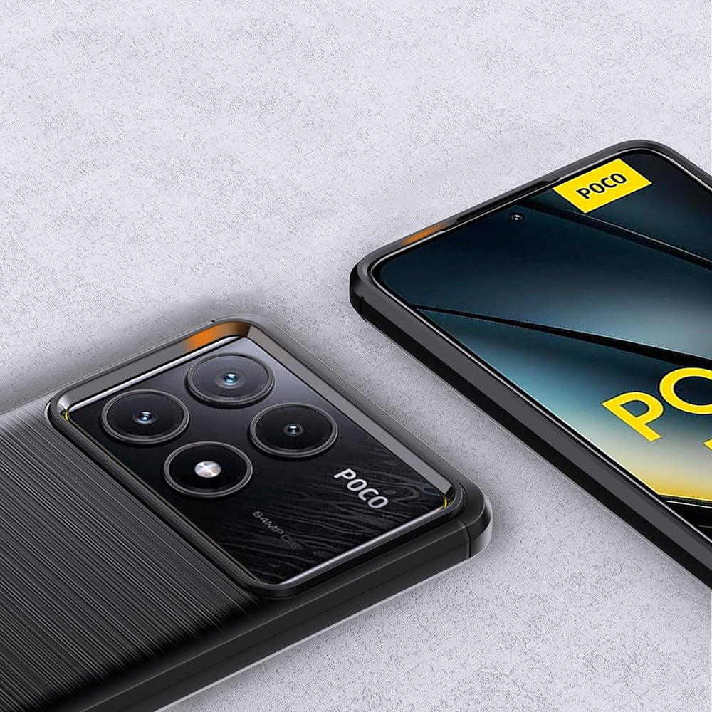 Custodia per Xiaomi Poco F6 Pro, Techsuit, Carbonio, Blu