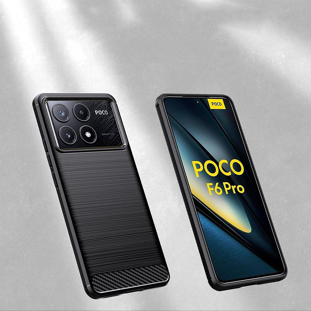 Custodia per Xiaomi Poco F6 Pro, Techsuit, Carbonio, Blu