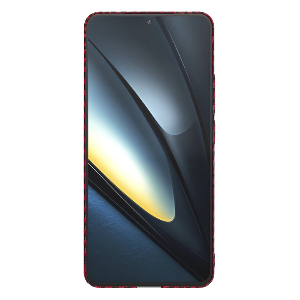 Custodia per Xiaomi Poco F6 Pro, Techsuit, Carbonite FiberShell, Rossa
