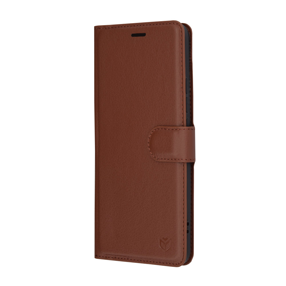 Custodia per Xiaomi Poco F6 Pro, Techsuit, Leather Folio, Marrone