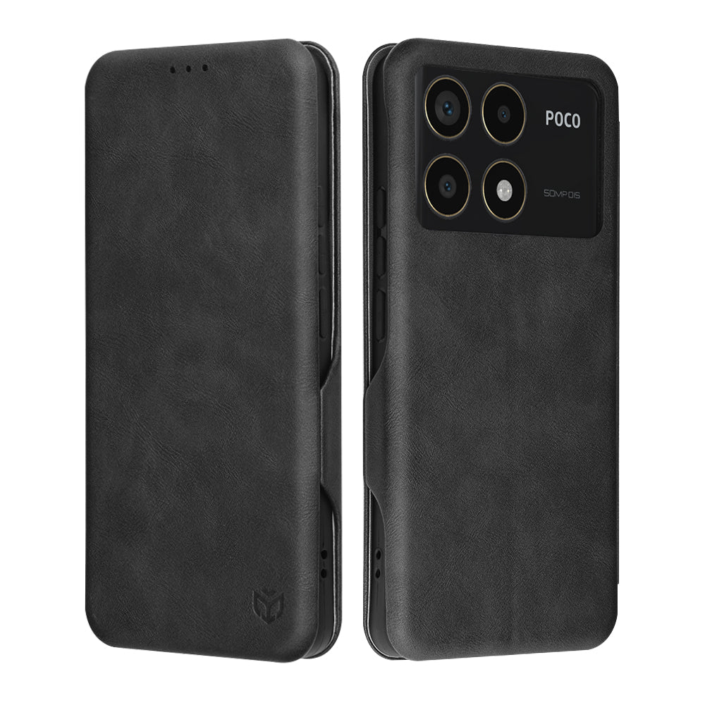 Custodia per Xiaomi Poco F6 Pro, Techsuit, Safe Wallet Plus, Nera