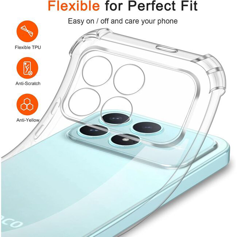 Custodia per Xiaomi Poco F8 Ultra, Techsuit, Shockproof Clear, Trasparente