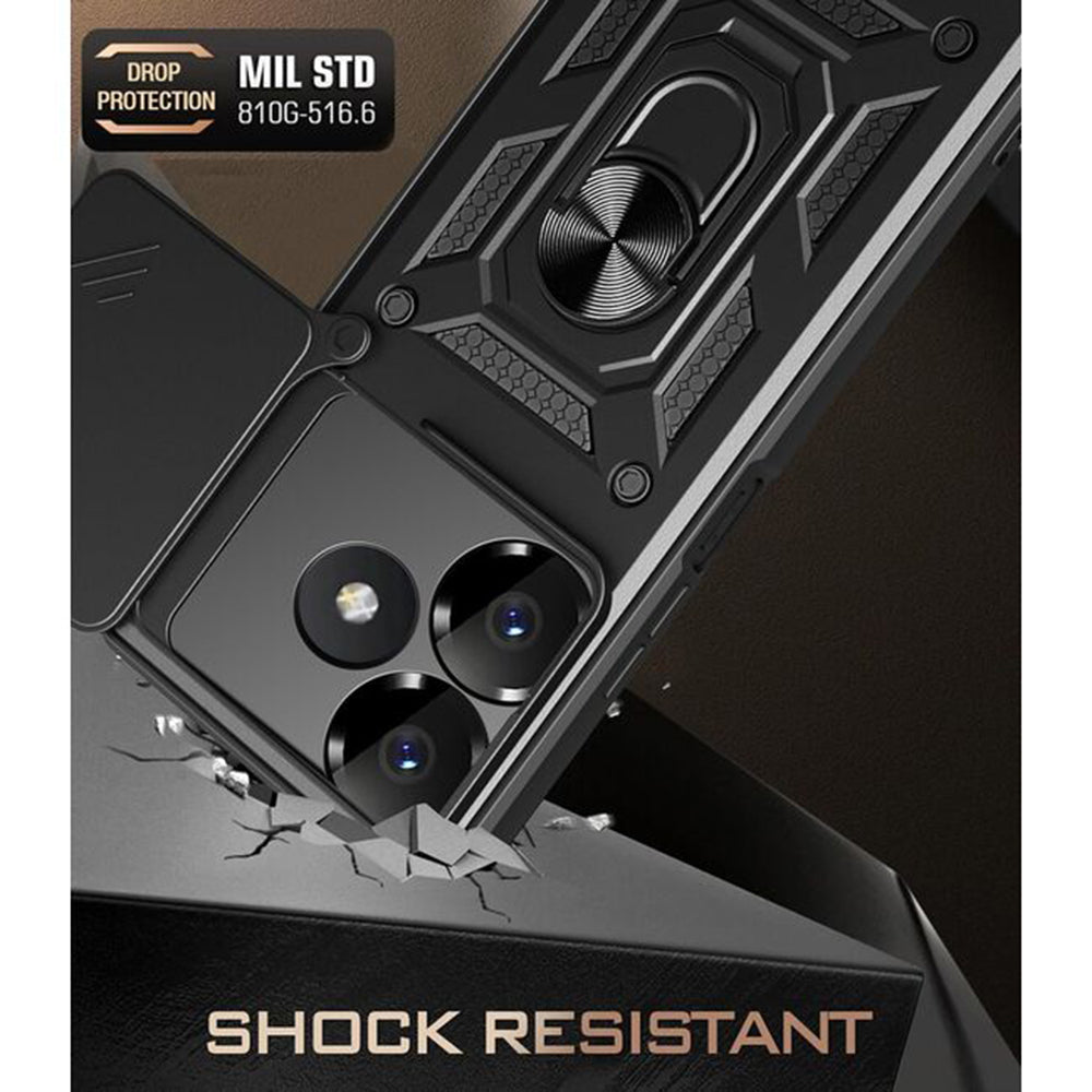 Custodia per Xiaomi Poco M6 4G / Redmi 13, Techsuit, CamShield, Nera