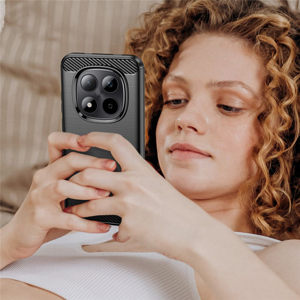 Custodia per Xiaomi Poco M8 / Redmi Note 15 5G / Note 15 4G, Techsuit, Carbonio, Nera