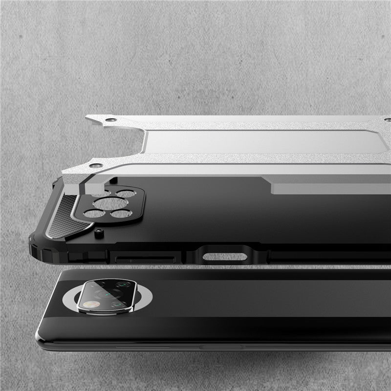Custodia per Xiaomi Poco X3 Pro / X3 NFC / X3, Techsuit, Hybrid Armor, Nera