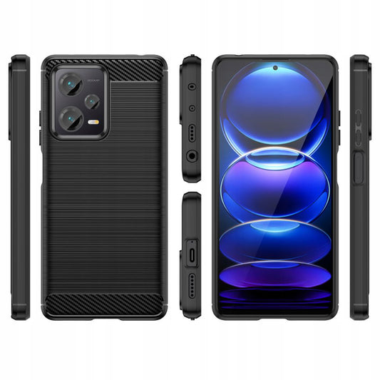 Custodia per Xiaomi Poco X5 / Note 12 5G, Techsuit, Carbonio, Nera
