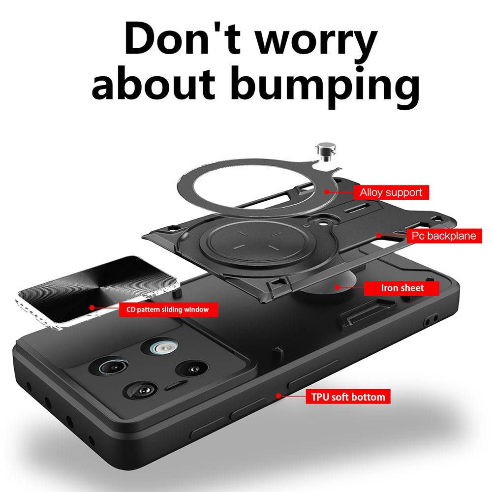 Custodia per Xiaomi Poco X6 / Note 13 Pro 5G, Techsuit, CamGuard Pro, Nera
