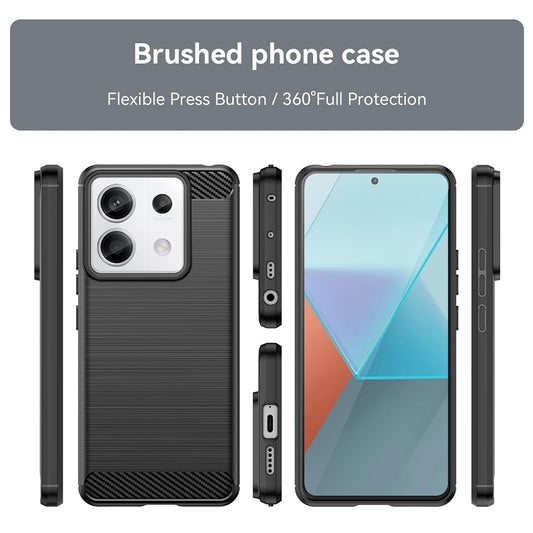 Custodia per Xiaomi Poco X6 / Note 13 Pro 5G, Techsuit, Carbonio, Nera