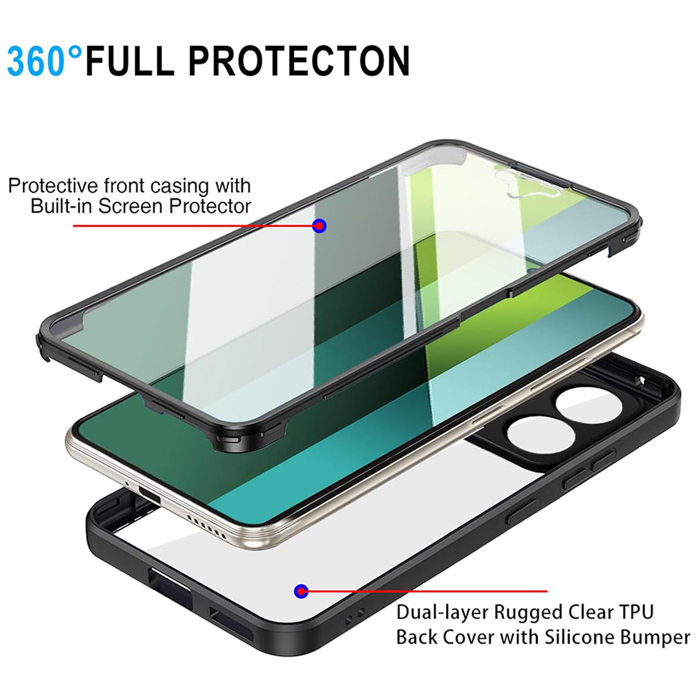 Custodia per Xiaomi Poco X6 / Note 13 Pro 5G, Techsuit, ColorVerse 360, Nera