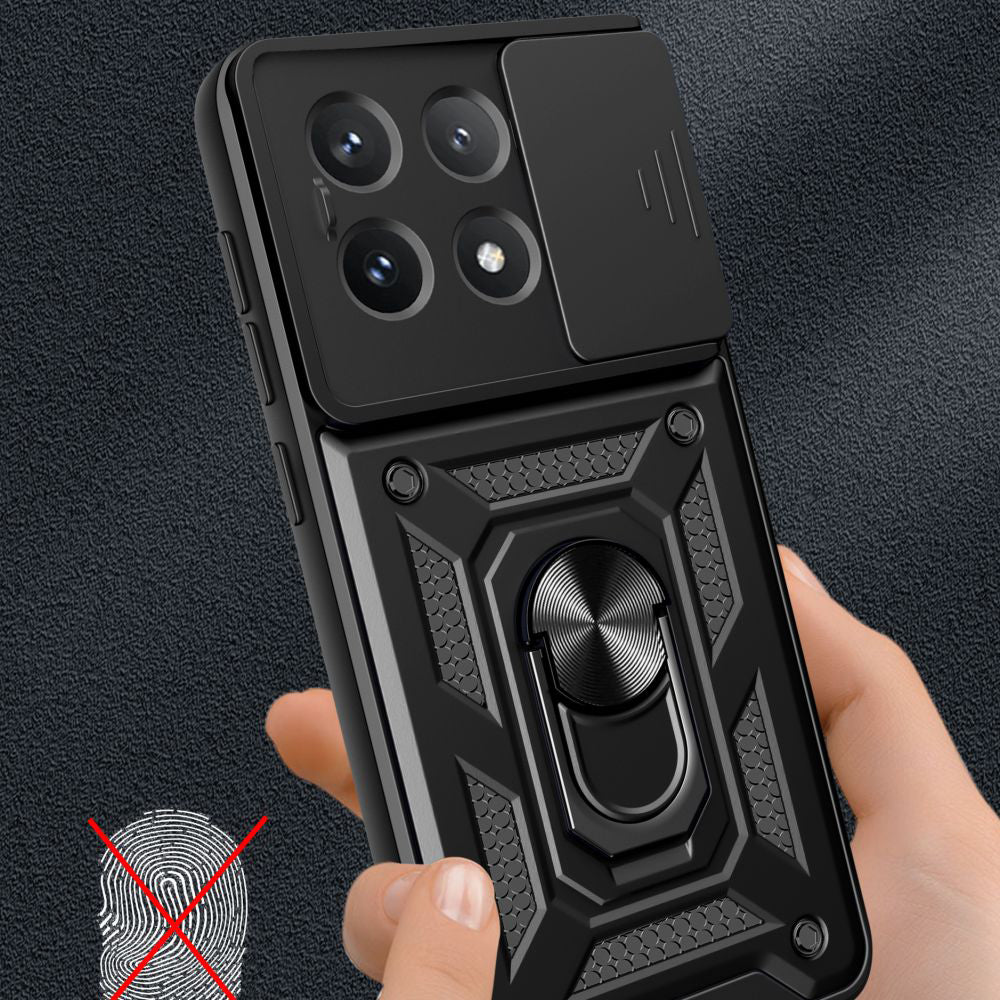 Custodia per Xiaomi Poco X6 Pro, Techsuit, CamShield, Nera