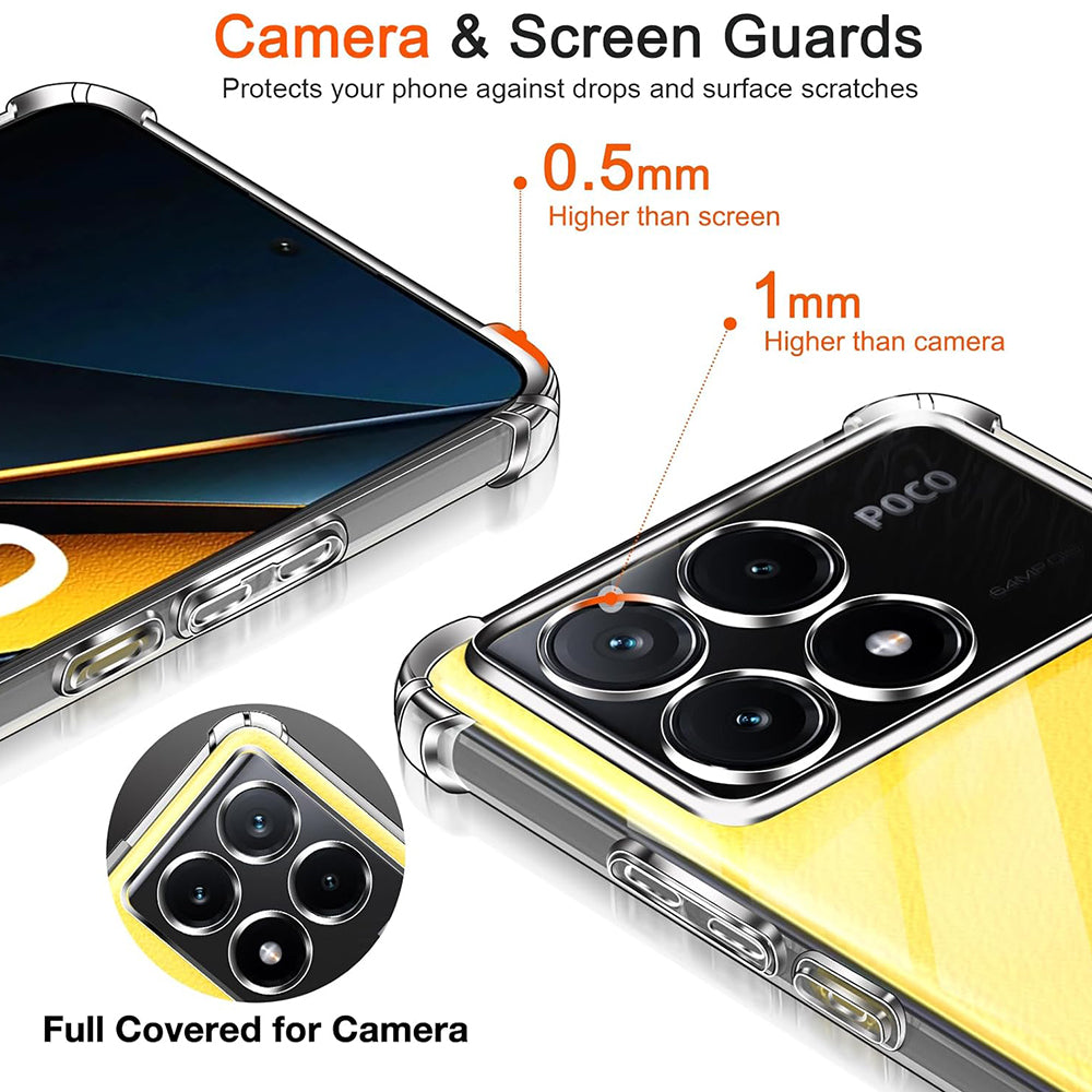 Custodia per Xiaomi Poco X6 Pro, Techsuit, Shockproof Clear, Trasparente
