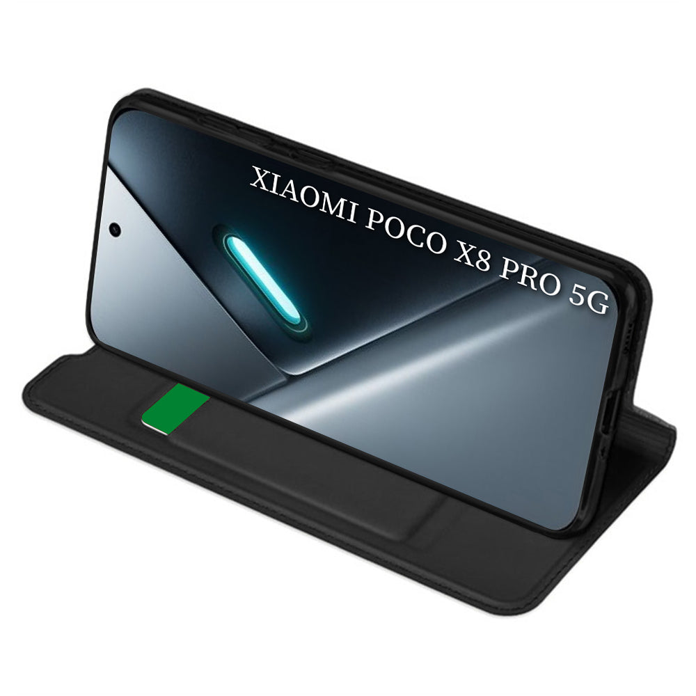 Custodia per Xiaomi Poco X8 Pro, Techsuit, Magskin Book, Nera