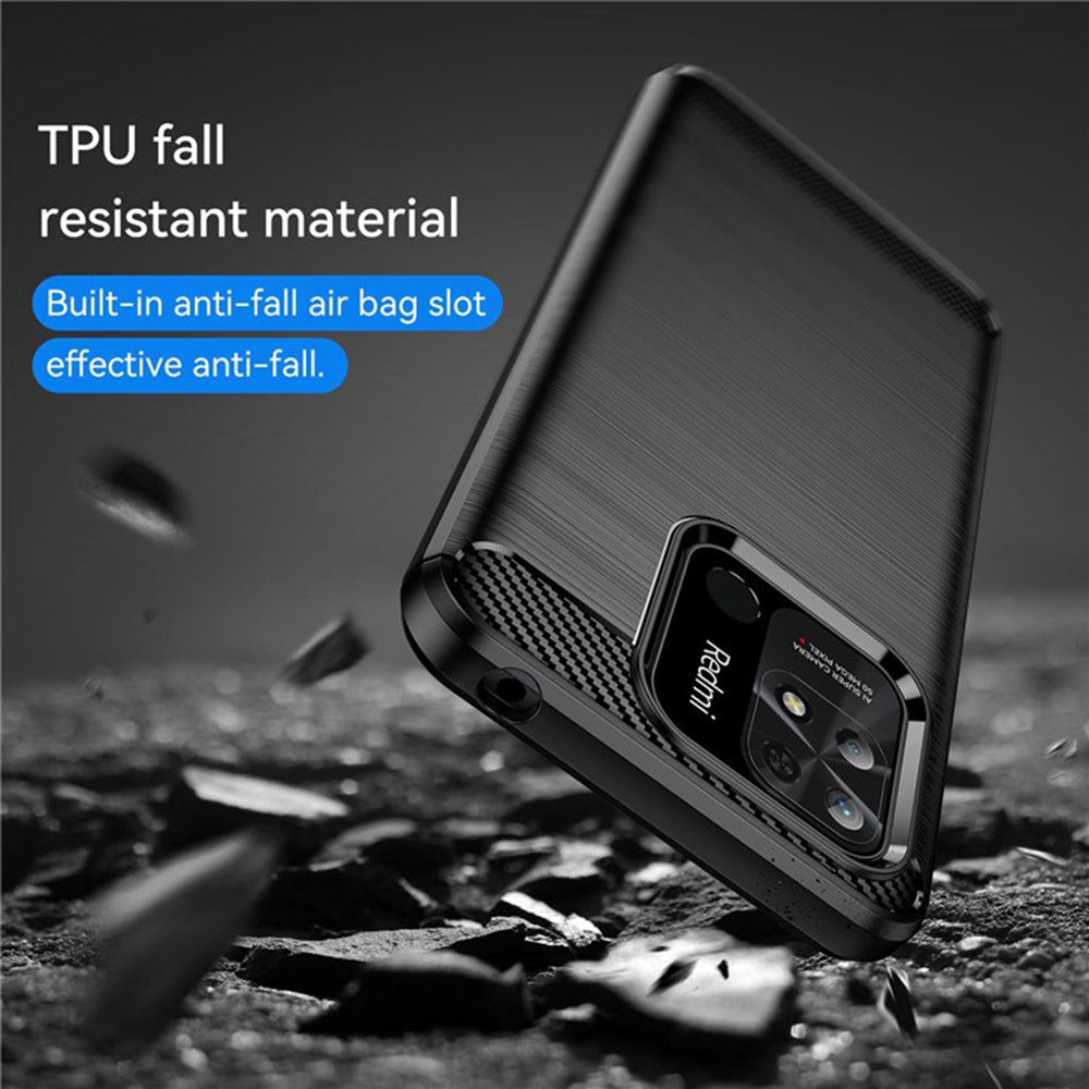 Custodia per Xiaomi Redmi 10C, Techsuit, Carbonio, Nera