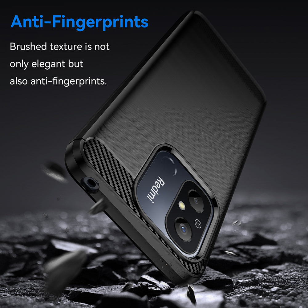Custodia per Xiaomi Redmi 12C, Techsuit, Carbonio, Nera
