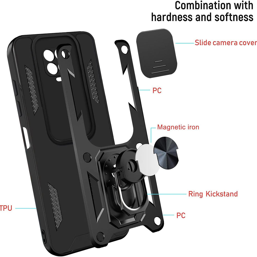 Custodia per Xiaomi Redmi 9C NFC / 9C, Techsuit, CamShield, Nera