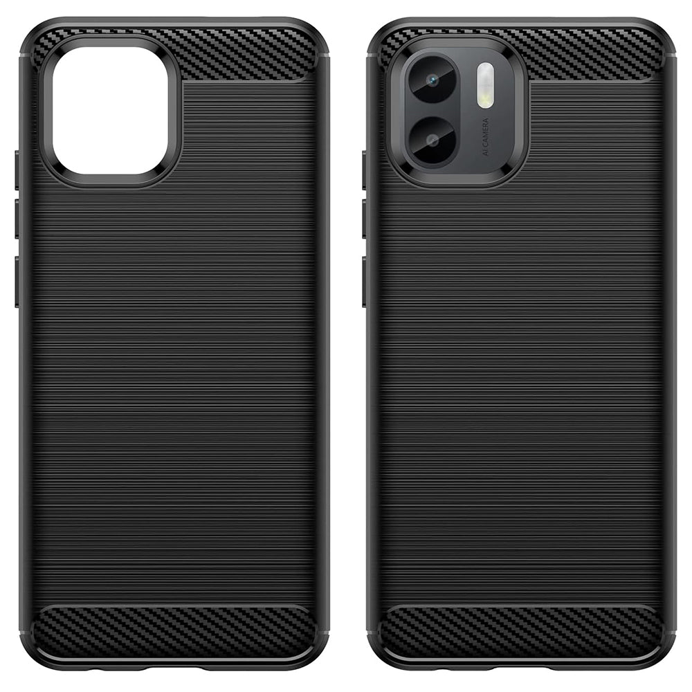 Custodia per Xiaomi Redmi A2 / A1, Techsuit, Carbonio, Nera