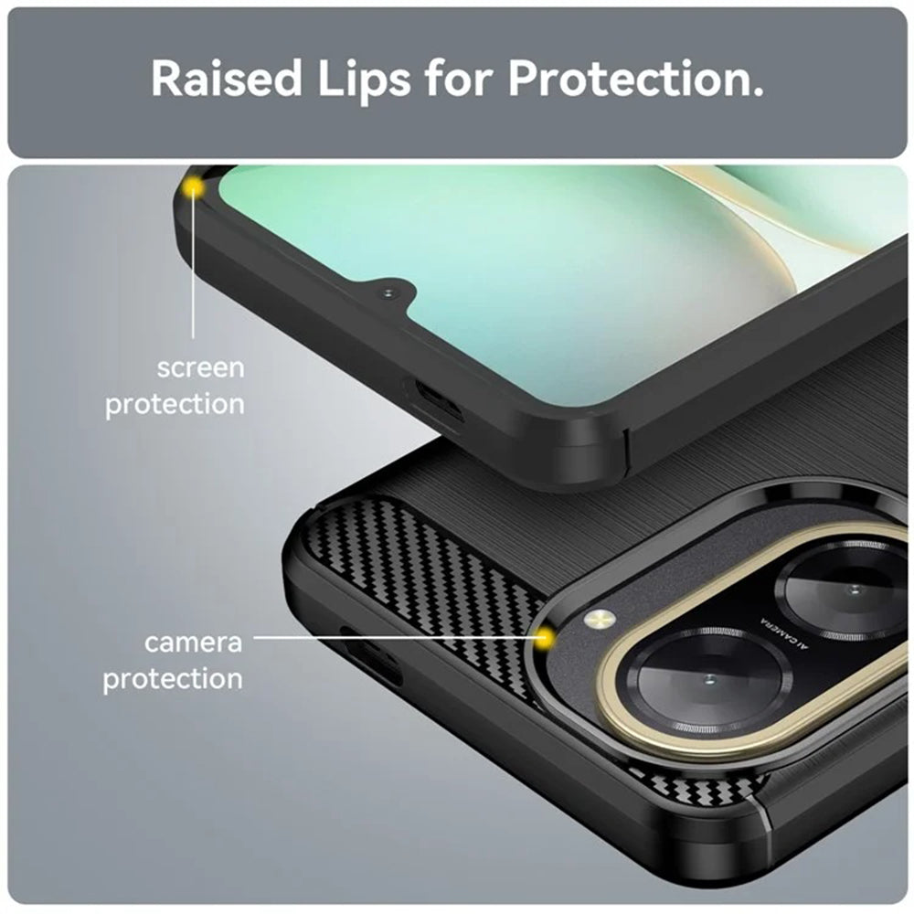 Custodia per Xiaomi Redmi A5 4G (Standard), Techsuit, Carbonio, Nera