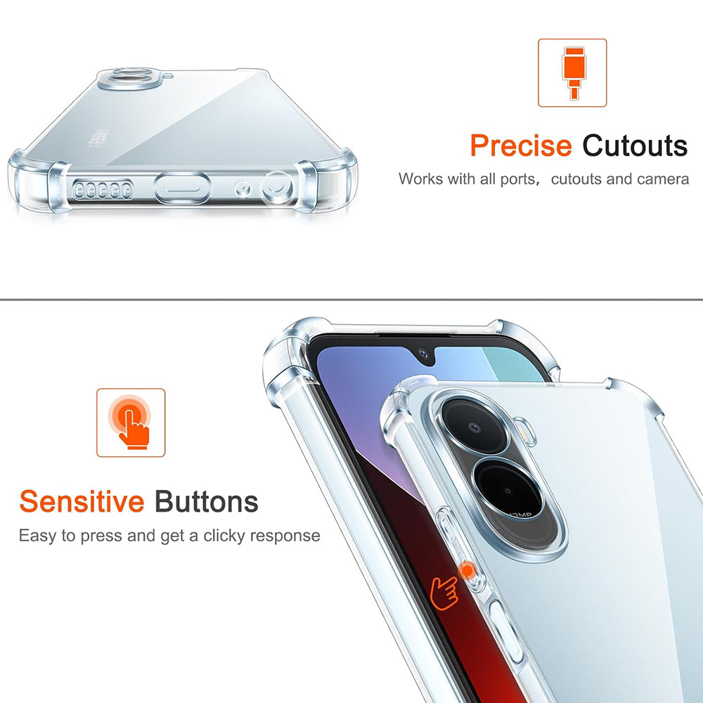Custodia per Xiaomi Redmi A7 Pro 4G, Techsuit, Shockproof Clear, Trasparente