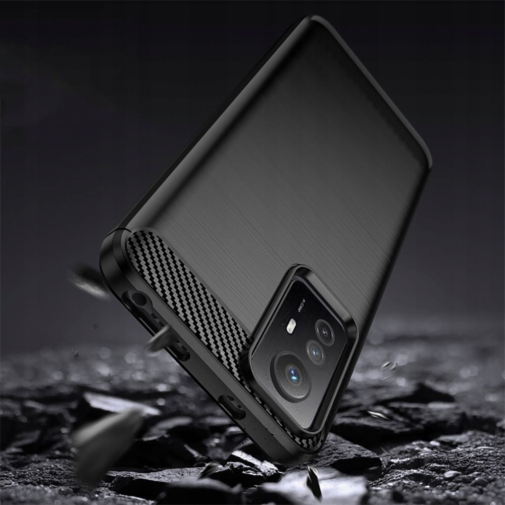 Custodia per Xiaomi Redmi Note 12S, Techsuit, Carbonio, Nera