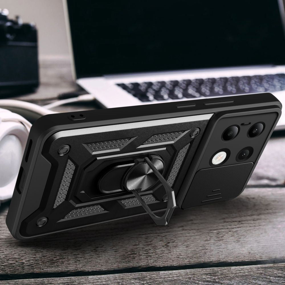 Custodia per Xiaomi Redmi Note 13 4G, Techsuit, CamShield, Nera
