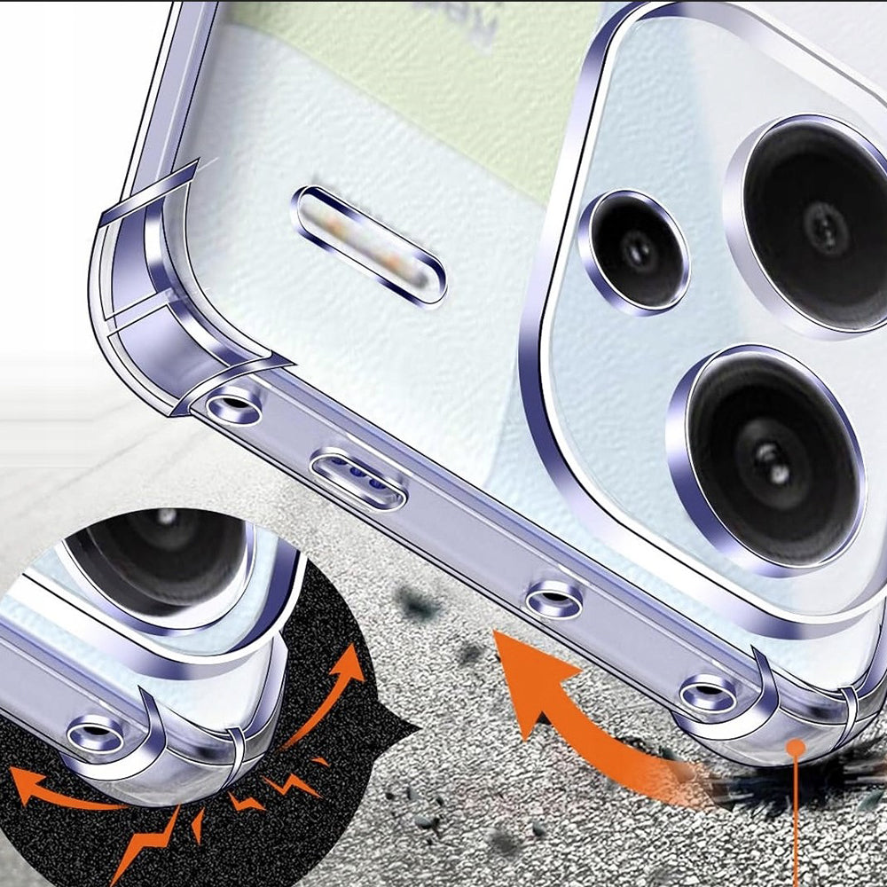 Custodia per Xiaomi Redmi Note 13 Pro+, Techsuit, Shockproof Clear, Trasparente