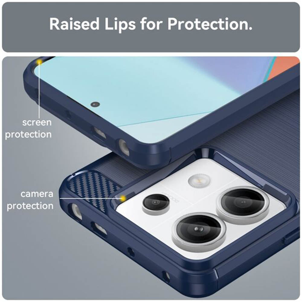 Custodia per Xiaomi Redmi Note 14 4G (Regionale), Techsuit, Carbonio, Blu