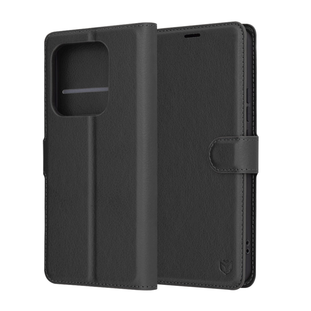 Custodia per Xiaomi Redmi Note 14 4G (Regionale), Techsuit, Leather Folio, Nera