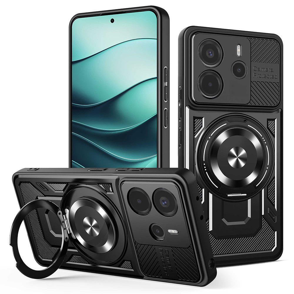 Custodia per Xiaomi Redmi Note 14 4G (Regionale), Techsuit, RuggedCam, Nera