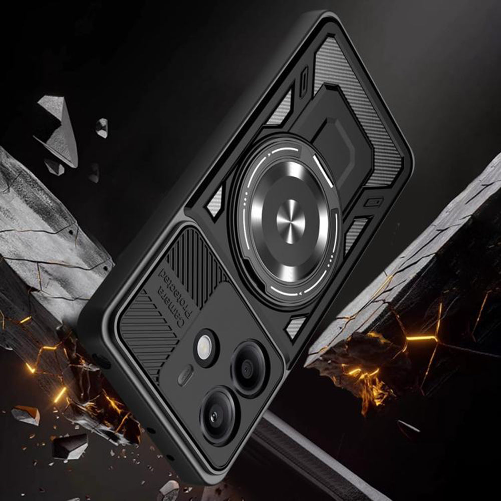 Custodia per Xiaomi Redmi Note 14 5G, Techsuit, RuggedCam, Nera