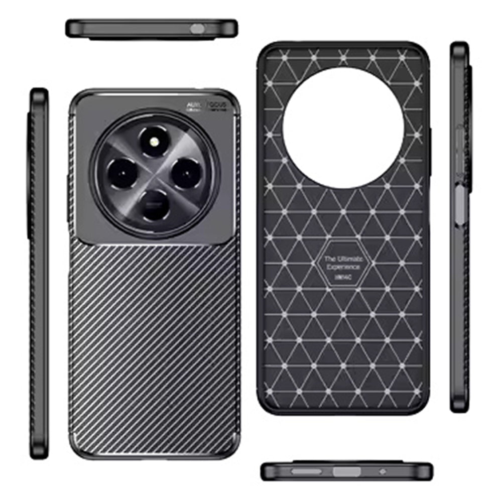 Custodia per Xiaomi Redmi Note 14 Pro 4G, Techsuit, CarbonFiber, Nera