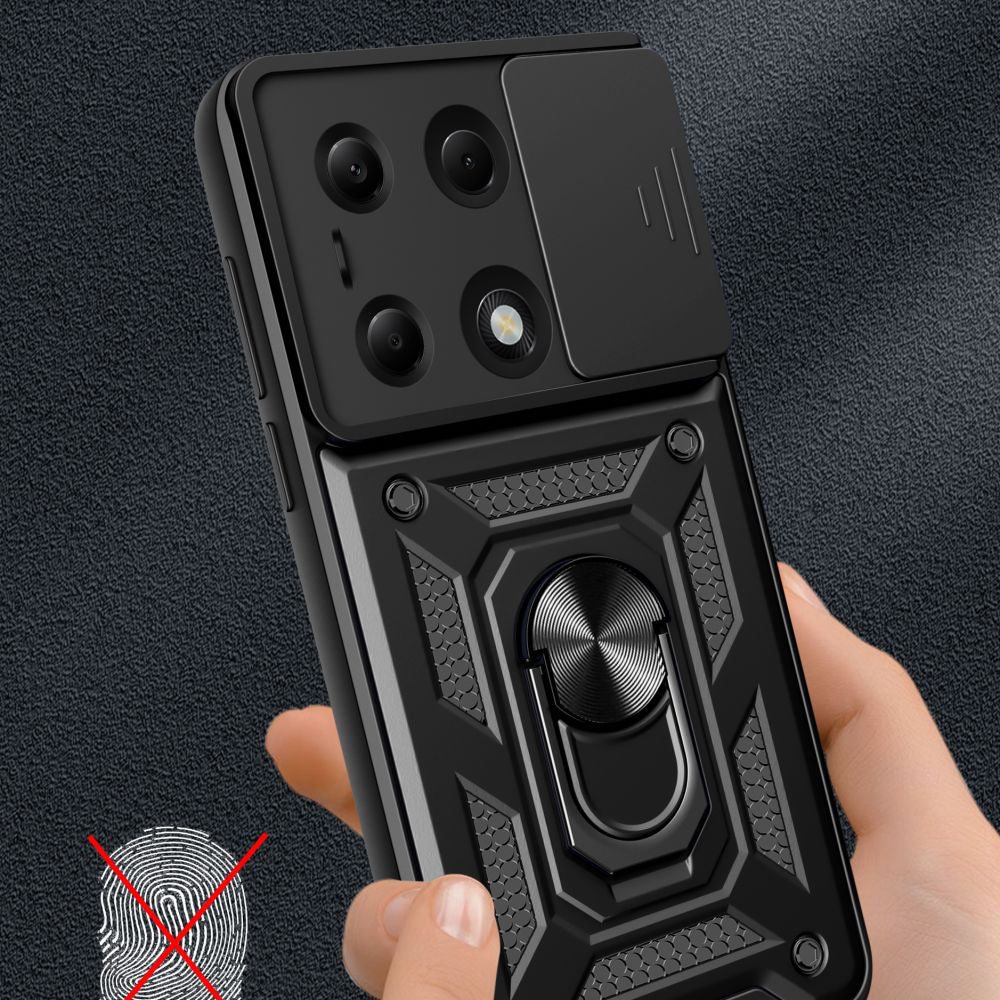 Custodia per Xiaomi Redmi Note 14S / Note 13 Pro 4G / Poco M6 Pro 4G, Techsuit, CamShield, Nera