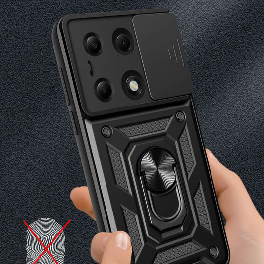 Custodia per Xiaomi Redmi Note 14S / Note 13 Pro 4G / Poco M6 Pro 4G, Techsuit, CamShield, Nera
