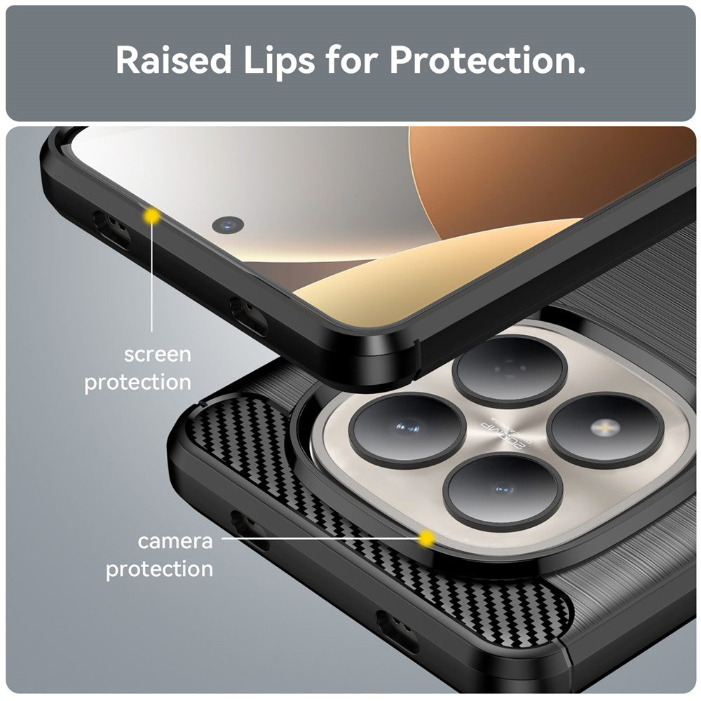 Custodia per Xiaomi Redmi Note 15 Pro 4G, Techsuit, Carbonio, Nera