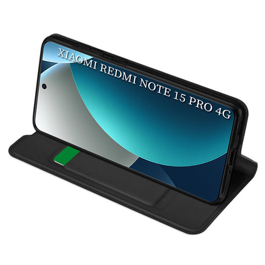Custodia per Xiaomi Redmi Note 15 Pro 4G, Techsuit, Magskin Book, Nera