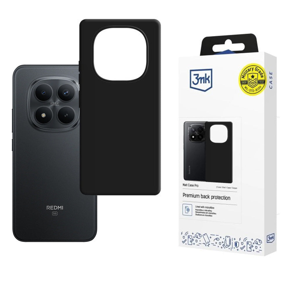 Custodia per Xiaomi Redmi Note 15 Pro+ 5G, 3MK, Pro, Nera Opaca