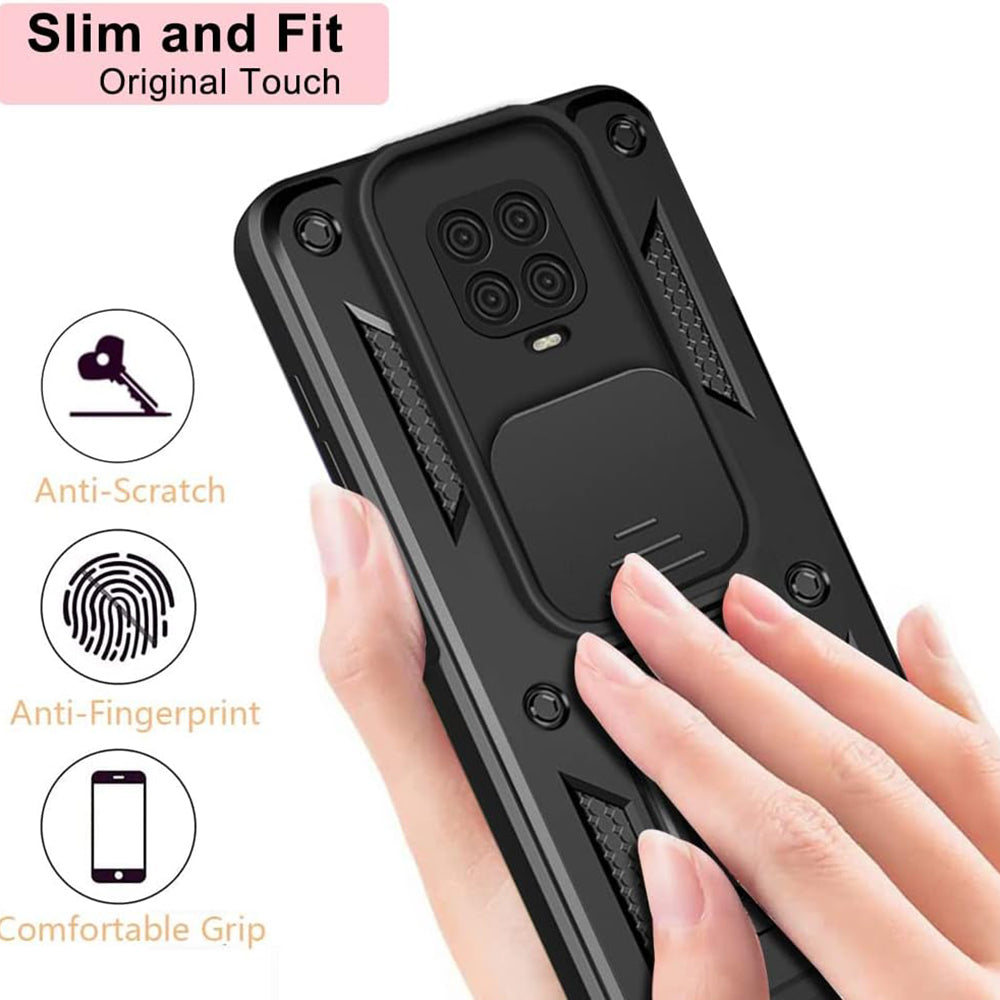Custodia per Xiaomi Redmi Note 9S / Note 9 Pro / Note 9 Pro Max, Techsuit, CamShield, Nera