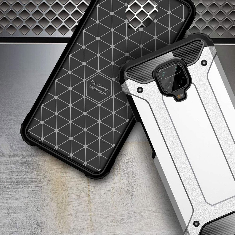 Custodia per Xiaomi Redmi Note 9S / Note 9 Pro / Note 9 Pro Max, Techsuit, Hybrid Armor, Nera
