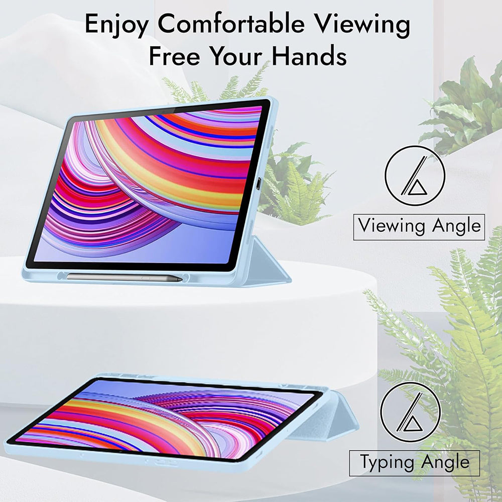Custodia per Xiaomi Redmi Pad 2 Pro, Techsuit, Flex Trifold, Blu