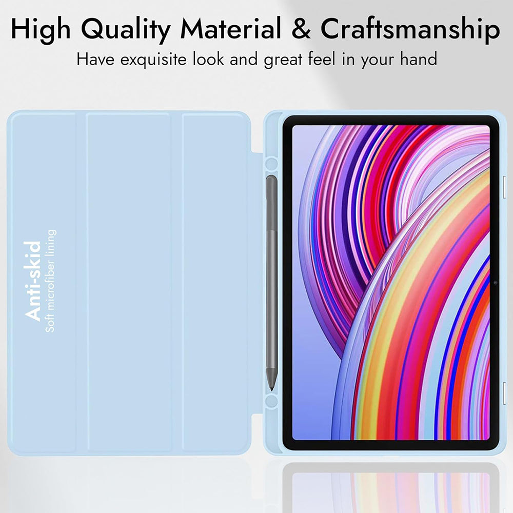 Custodia per Xiaomi Redmi Pad 2 Pro, Techsuit, Flex Trifold, Blu