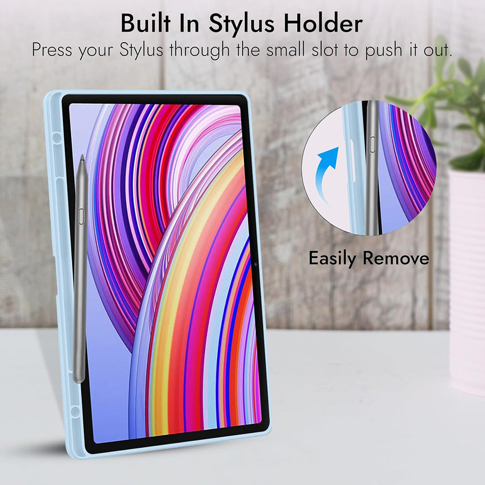 Custodia per Xiaomi Redmi Pad 2 Pro, Techsuit, Flex Trifold, Blu