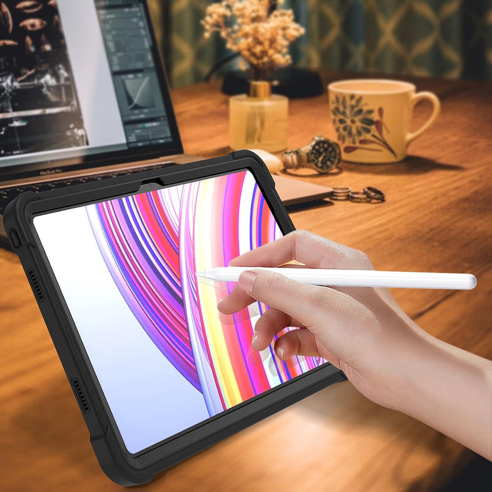 Custodia per Xiaomi Redmi Pad Pro / Pro 5G / Poco Pad, Techsuit, Rugged TabShell, Nera