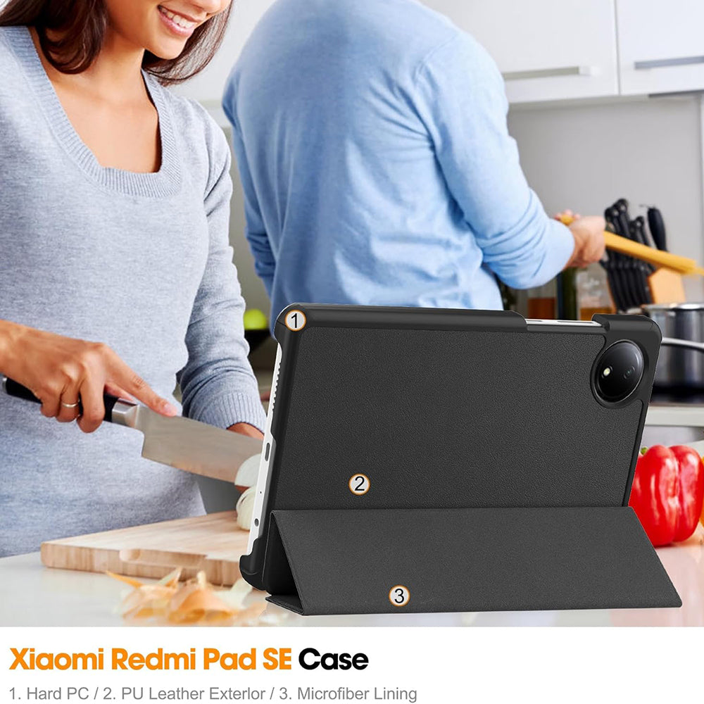 Custodia per Xiaomi Redmi Pad SE 8.7, Techsuit, FoldPro, Nera