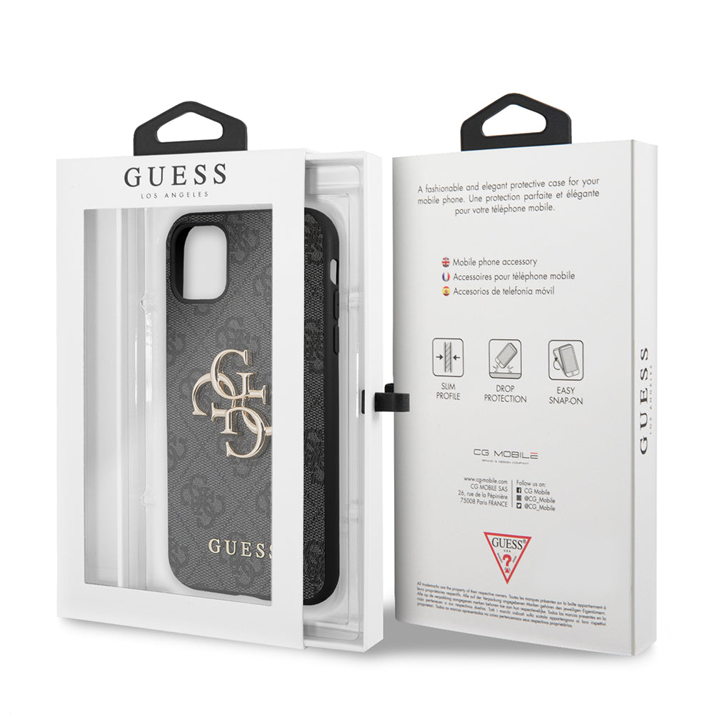 Custodia per Apple iPhone 11, Guess, 4G Metal Logo, Grigio