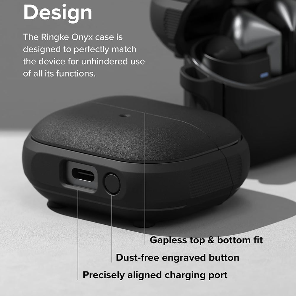 Custodia Ringke Onyx Magnetic per Samsung Galaxy Buds3 FE / Buds3 Pro / Buds3, Nera